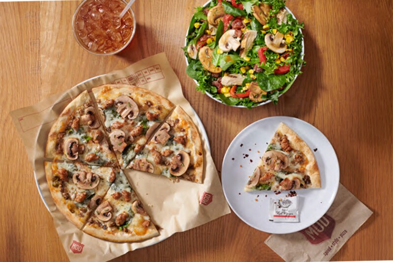 Mushrooms on pizza. Photo courtesy MOD Pizza