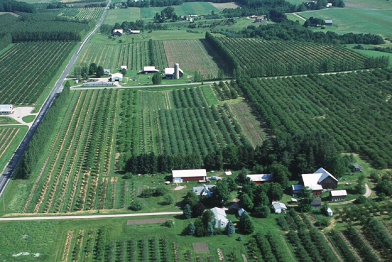 Aerial of Michigan Farms   USDA NRCS