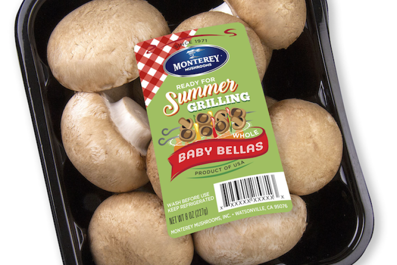 Monterey Mushrooms created summer labels with recipes for grilling.