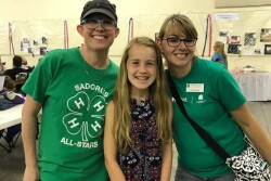 Shan Lybarger Olivia Shike Lori Gregg at Champaign County Fair 4-H Project Expo
