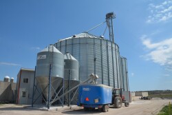 Grain processed from a storage facility at Soaring Eagle Dairy has helped boost fat test. 