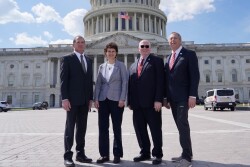 2023-2024 NPPC Board Officers (l to r): Scott Hays of Missouri, Lori Stevermer of Minnesota, Duane Stateler of Ohio and Terry Wolters of Minnesota.