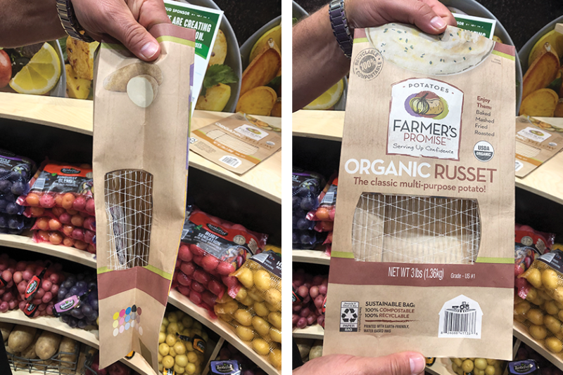 RPE featured at its Southern Exposure booth a more sustainable packaging option for its potatoes.