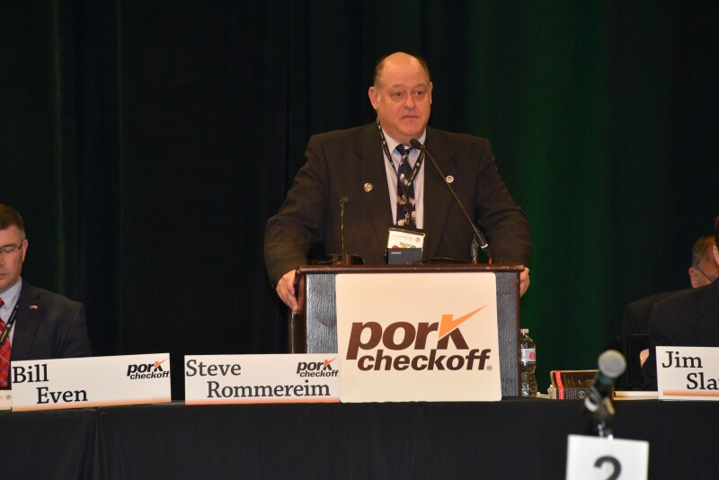 “Forward-thinking” is critical to remain relevant in today’s changing food-chain environment, said Steve Rommereim, National Pork Board president. 