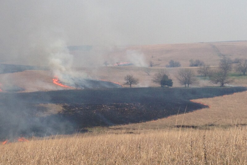 Spring burning Kansas Flint Hills