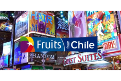 ASOEX and ProChile are sponsoring a Times Square billboard to promote Chilean fruit. 