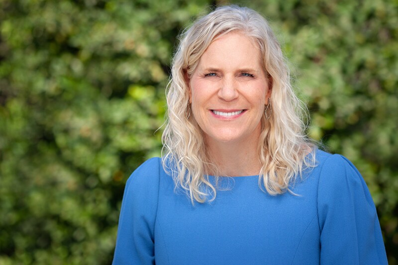 Smiling headshot Helen Kurtz in a blue shirt at Calavo Prepared. Photo: courtesy of Calavo Growers