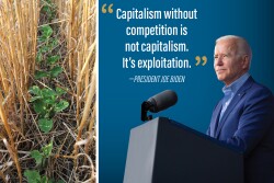 During the visit on Wednesday, Biden shared the USDA will raise precision ag technology funding to $500 million and open the double cropping insurance floor to a total of 1,935 counties—up 681 counties from the initial announcement. 
