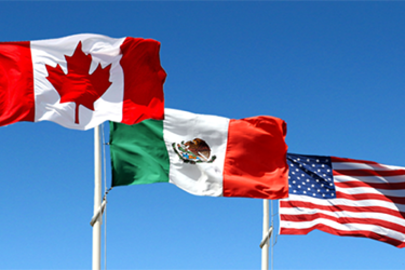 U.S., Canada, Mexico Flags