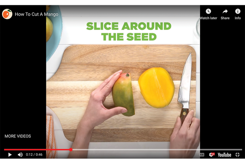 cutting board mango knife
