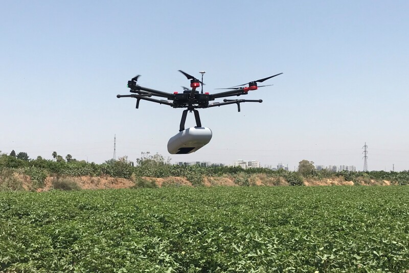 Taranis has a fleet of more than 100 drones and airplanes, and its sensors can capture clean usable images at 35 mph with a drone or 100 mph with a plane.
