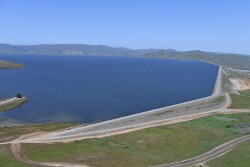 San Luis Reservoir in Merced County. Photo courtesy of Calif. Department of Water Resources
