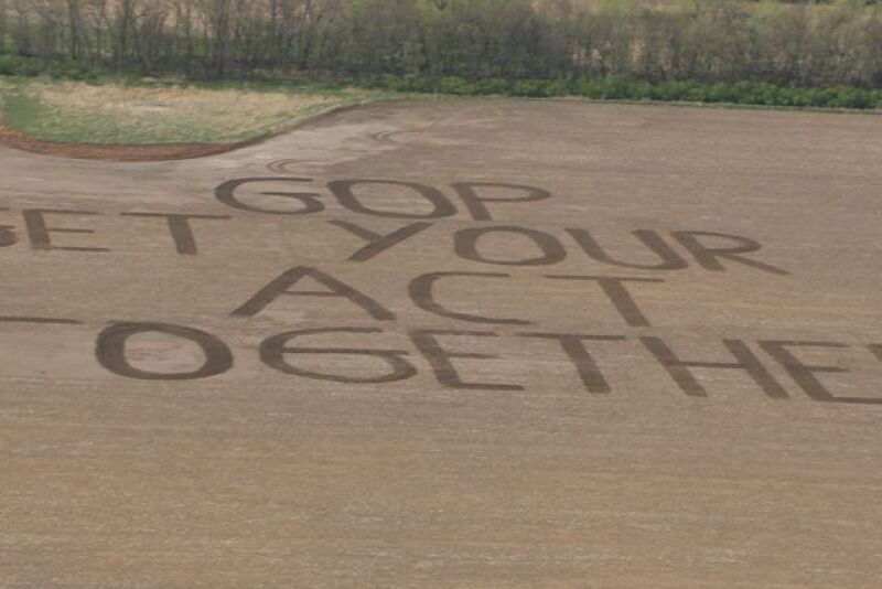 North Dakota Farmer using tillage to send political messages