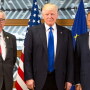 President Donald Trump meets with European Union leaders, President Jean-Claude Juncker and European Council President Donald Tusk at the European Union Headquarters in Brussels, Photo Date: 5/25/2017