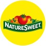 NatureSweet new logo that features three cherry tomatoes, bell peppers and green cucumber.
