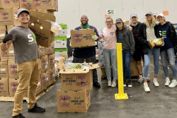 The Sharing Excess team has a spot at the Philadelphia Wholesale Produce Market to sort through produce that would otherwise be wasted, and to distribute it to feed local hunger groups.
