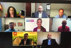 Produce industry leaders closed out PBH’s Have A Plant® Nation Virtual Influencer Event with a bold discussion focusing on what it will take to change fruit and vegetable consumption in the future. Panelists included (from top left to right to middle and bottom rows): Karen Caplan, CEO and President, Frieda’s, Inc.; Michael Castagnetto, President, Robinson Fresh; Herman Verveld, Chief Commercial Officer, HZPC; Mark Campion, President, Taylor Farms Retail, Inc.; Wendy Reinhardt Kapsak, President and CEO, PBH; Marty Ordman, Marketing & Communications Consultant, Dole Packaged Foods, LLC; Harry Overly, President and CEO, Sun-Maid Growers of California; and Bil Goldfield, Director of Corporate Communications, Dole Food Company and PBH Chairman of the Board