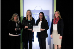 Macey Wessels (far left) and Shelly Boshart Davis are the 2020 Executive Women in Agriculture Trailblazer Award winners. Corteva Agriscience's Monica Sorribas and Top Producer Editor Sara Schafer congratulate them at the 2020 Top Producer Summit.

