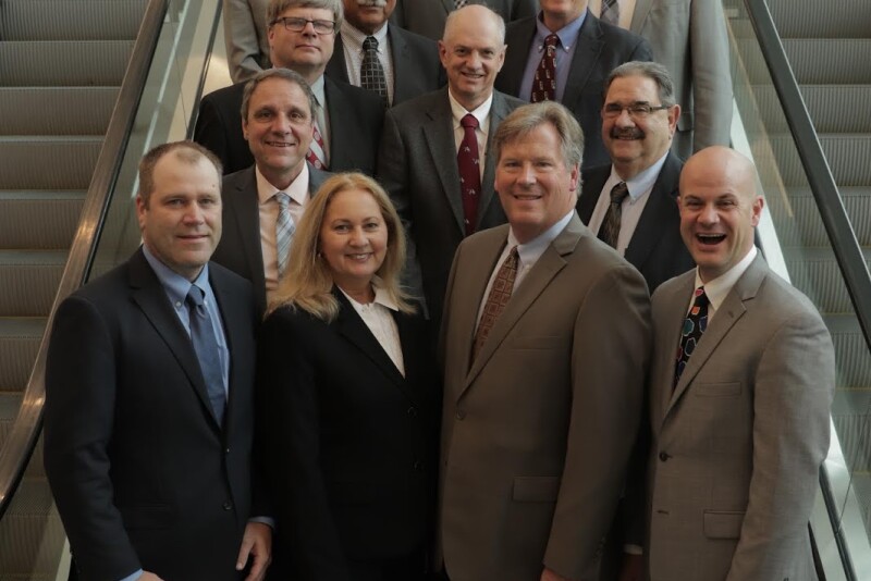 Front row, (l to r): Jonathan Lamb, vice president; Barbara Casna, Chief Financial Officer/Treasurer, John M. Meyer, Chief Executive Officer/Executive Secretary; Corey Geiger, president. (Second row) Peter Dueppengiesser, John Marshman, Steve Moff, Bill Genasci. (Third row) Robert Webb, John S. Burket. (Fourth row) Steve Keene, Dale Drendel, John A. Andersen. (Fifth row) Benjamin Newberry, Dwight Rokey, Spencer Hackett