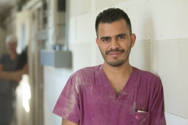 Male employee on the sow farm