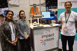 Abi Ramanan, CEO and co-founder at ImpactVision (left) says the benefits of the firm's technology will be less waste and more consistent packout.  Also pictured: Ksenia Horoshenkova, director of finance and operations,  and Gustav Nipe,  chief technology officer.


