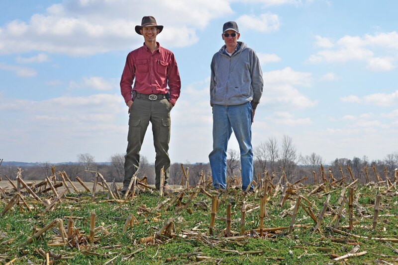 Cover crops provide an additional source of feed for Kyle and Ross Grumke’s cattle—and are especially valuable when forage quality is lacking or prices are high.