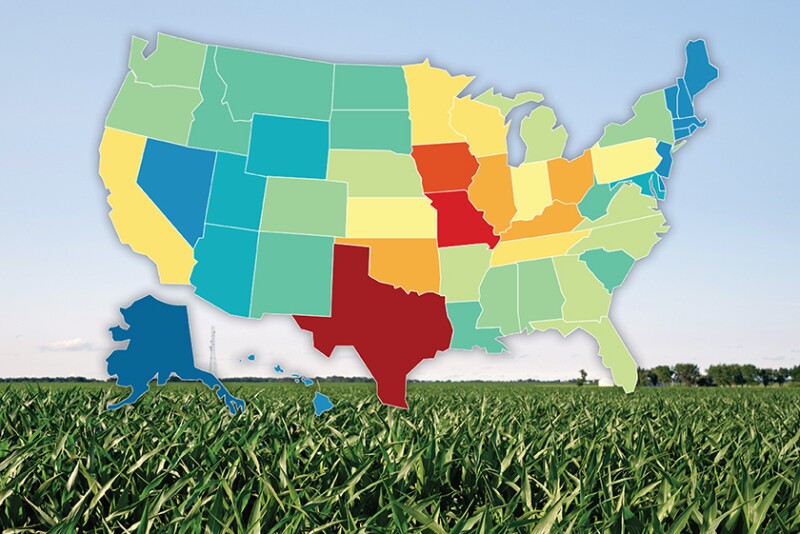 Number of Farms by State