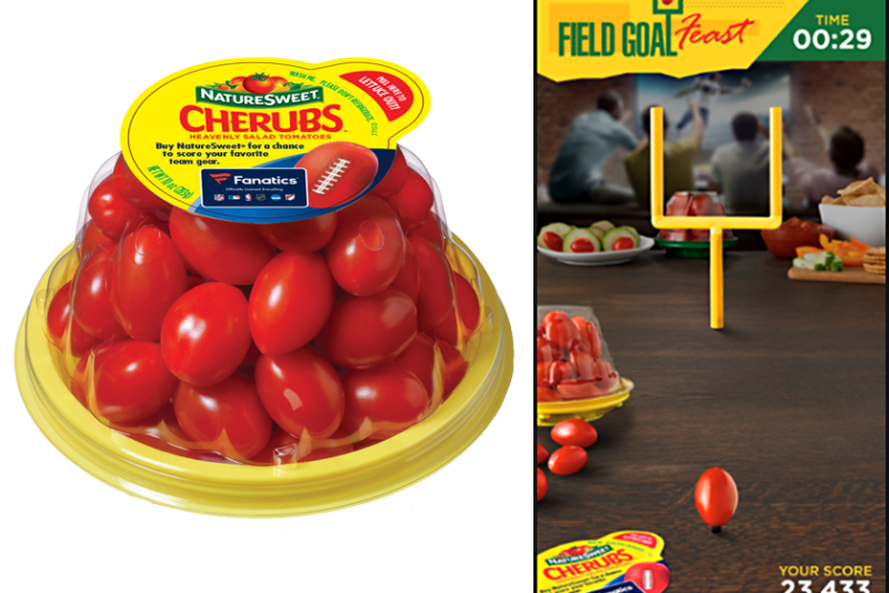 From now until March 12, 2023, those who purchase NatureSweet products can upload a photo of their receipt to qualify for a chance to win a Fanatics gift card. The company also has debuted a digital game called #FieldGoalFeast and a chance to win a year’s supply of tomatoes.
