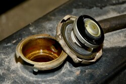 A radiator cap that holds too much pressure can damage the cooling system. A radiator cap that doesn’t maintain its specified pressure can lead to mysterious problems with overheating and coolant loss.