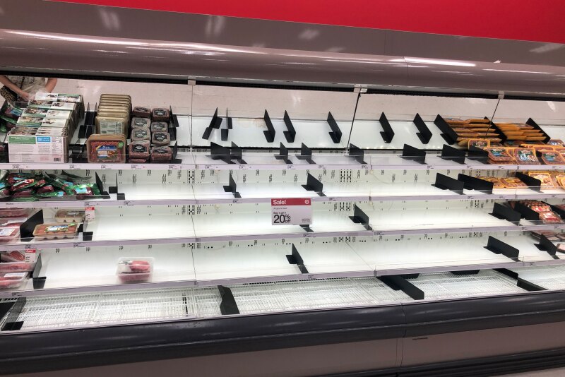 Nearly empty meat cases were the norm last week.