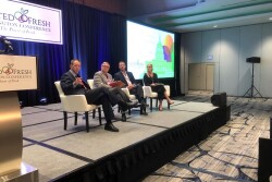 Brian Kocher, president and CEO of the Castellini Group of Companies, Wilder, Ky (from left),  Robert Guenther, senior vice president of public policy at United Fresh,  Mark Klomplein, president and CEO of the United Potato Growers of America and Raina Nelson, senior vice president of supply chain for Renaissance Food Group, Rancho Cordovo, Calif. spoke at the Washington Conference Sept.16.