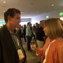 Tim York,  president of Markon Cooperative visits with Julie Krivanek,  president of Krivanek Consulting, Denver, Colo. on July 27 at Produce Marketing Association's Foodservice Conference and Expo in Monterey.