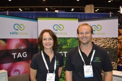 Urike Hodges, vice president of business operations for SafeTraces, Pleasanton, Calif. and Sky Johnson, sales manager for Western region for SafeTraces, say the company’s technology provides full traceability at the item level.