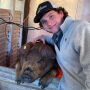 Myles Lee and his Duroc pig Doug