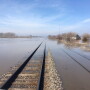 Railways are flooded or severely damaged in portions of the flooded Midwest.