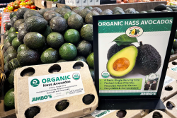 Jimbo’s has partnered with a local grower, Dickinson Family Farms, to create an eco-friendly compostable pack to hold six small avocados.