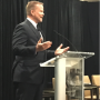 Kevin Folta addresses conference attendees on the importance of proactive communication about biotechnology. Folta was recognized for his communication and outreach efforts as the recipient of the 2016 Borlaug CAST Communication Award.