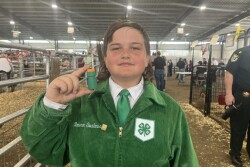 Cameron Swallows holding the prolapse ring he 3D printed