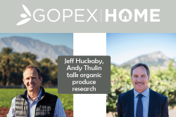 Grimmway's Jeff Huckaby and Cal Poly's Andy Thulin discussed the new Cal Poly organic center Jan. 27 at GOPEX.
