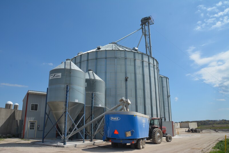 Grain processed from a storage facility at Soaring Eagle Dairy has helped boost fat test. 