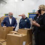 Maryland Gov. Larry Hogan (from left), Agriculture Secretary Sonny Perdue, Coastal Sunbelt Produce CEO John Corso, and presidential advisor Ivanka Trump tour the distribution facility in Laurel, Md., on May 15. Coastal Produce supports the Farmers to Families Food Box Program.