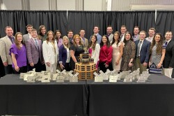 Members of the National Champion Meat Animal Evaluation Team from Kansas State University (pictured back row, l to r) are: Chris Mullinix, Manhattan, Kan., coach, Lane Howe, Fort Gibson, Oklahoma; Whitney Watts, Wesson, Mississippi; Sarah Kalman, Chico, California; Charles Bunker, Mebane, North Carolina; Luke Harker, Hope, Indiana; Trey Conley, Clarksdale, Missouri; Will Banks, Cynthiana, Kentucky; Trevor Johnson, Centerville, South Dakota; Riley Krehbiel, Kingman, Kansas; Brody Nemecek, Iola, Kansas and Travis O’Quinn, Manhattan, Kansas, coach. Front row (l to r) are: Macie Weigand, Monona, Iowa, assistant coach; Weston Schrader, Wells, Kansas; Delaney Shaw, Tulare, California; Katrina Tucker, Hopkins, Michigan; Chesney Effling, Highmore, South Dakota; Ellie Kidwell, Walhonding, Ohio; Jacey Massey, Alberta, Canada; Jade Parrish, Parrish, Florida; Rebecca Donaldson, Berryton, Kansas, Alex Scovill, Laingsburg, Michigan; and Erin Beyer, assistant, coach. 