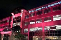  TQL’s corporate headquarters off I-275 in Union Township goes pink every night in October to raise money for breast cancer research.
