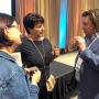 
Laura Batcha, CEO and executive director of the Organic Trade Association (from left) Tonya Antle, Co-founder of the Organic Produce Network and Brett Burdsal, business development and sales representative with Dayka And Hackett, Reedley, Calif. visit after a workshop July 11 at the 2019 Organic Produce Summit.

