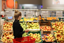 Woman shopping for produce