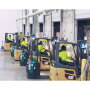 Crew members operate electric forklifts at Fresh Taste Produce Ltd., based at the Ontario Food Terminal in Toronto. The family-owned company is an importer, packer, wholesaler and distributor of a wide range of fruits and vegetables and serves all of Canada from the food terminal, says Julian Sarraino, chief operating officer.