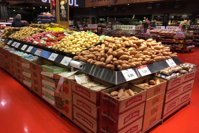 Potato display at Loblaws in Canada