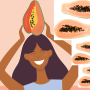 woman holding papaya on head