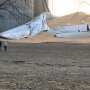 A grain bin collapse in La Grange, Mo.
