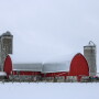 Winter farm scene.